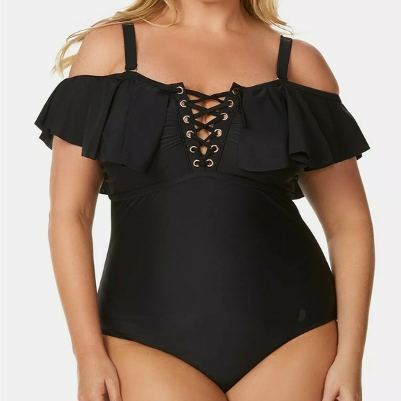Raisins Off-The-Shoulder One-piece swimsuit - Picture 1 of 5